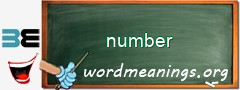 WordMeaning blackboard for number